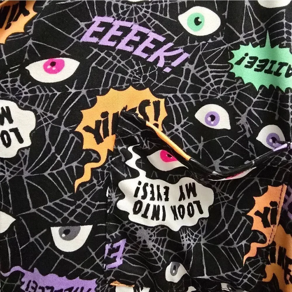 Nwt Halloween Womens Spider Web Print Shorty Pajama Set, Way to Celebrate
